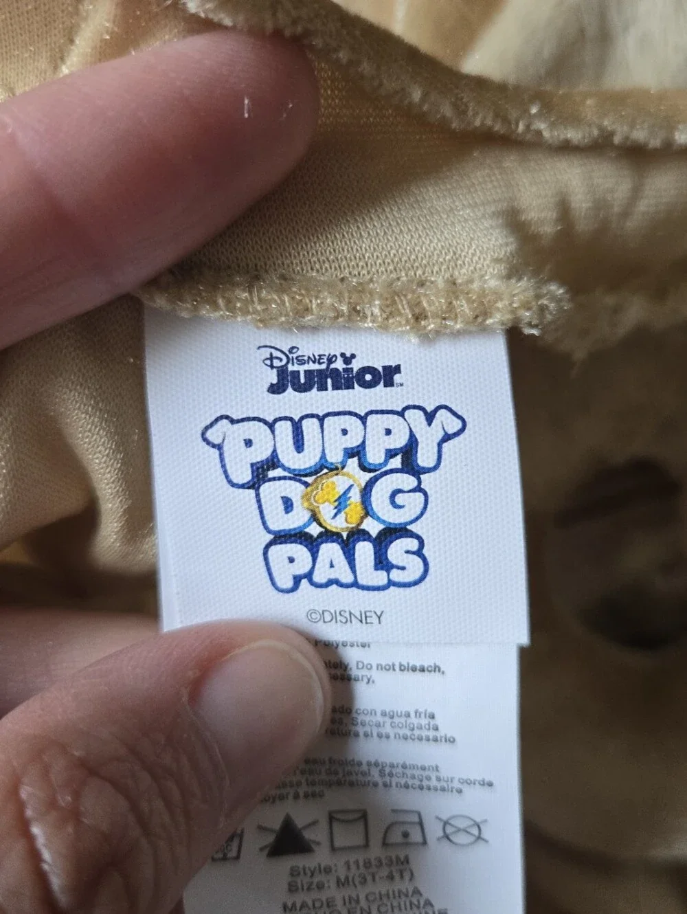 Disney Junior Puppy Dog Pals Rolly Toddler Halloween Costume - Beige 3T 4T GUC